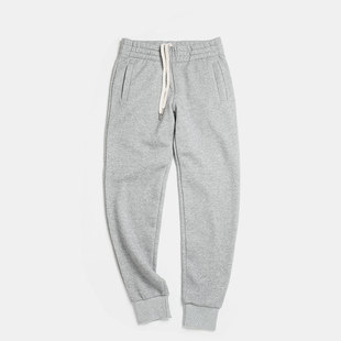 休闲长裤 美式 宽松运动收口束脚男式 冬季 重磅460g加绒加厚纯色卫裤