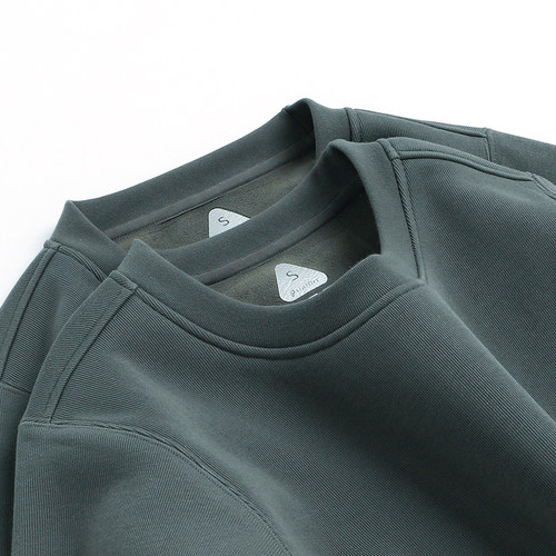 龙舌兰色加绒加厚宽松圆领卫衣