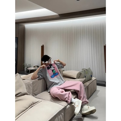 【陈发财】FACAI新款米奇手绘印花宽松百搭圆领短袖T恤男女打底衫