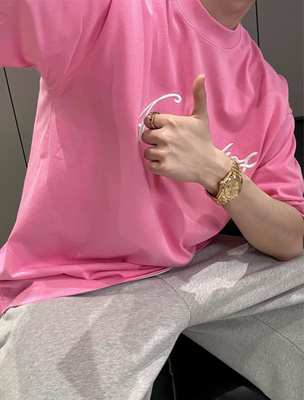 【陈发财】FA CAI新款Ac字母logo刺绣百搭T恤男女款小领口短袖