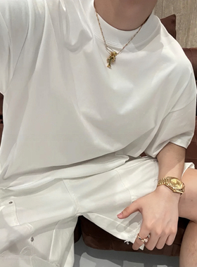 【陈发财】FA CAI自留款多巴胺T恤简约设计感小领口重磅T恤情侣款