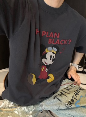 【陈发财】FACAI新款迪士在逃mickey联名款情侣小领口日常氛围T恤