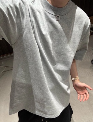 【陈发财】FACAI新款极简风小领口短袖T袖松弛感男女同款重磅美式