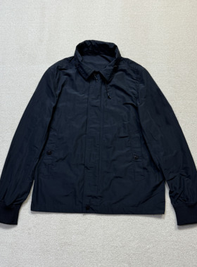 春秋纯色拉链尼龙长袖夹克