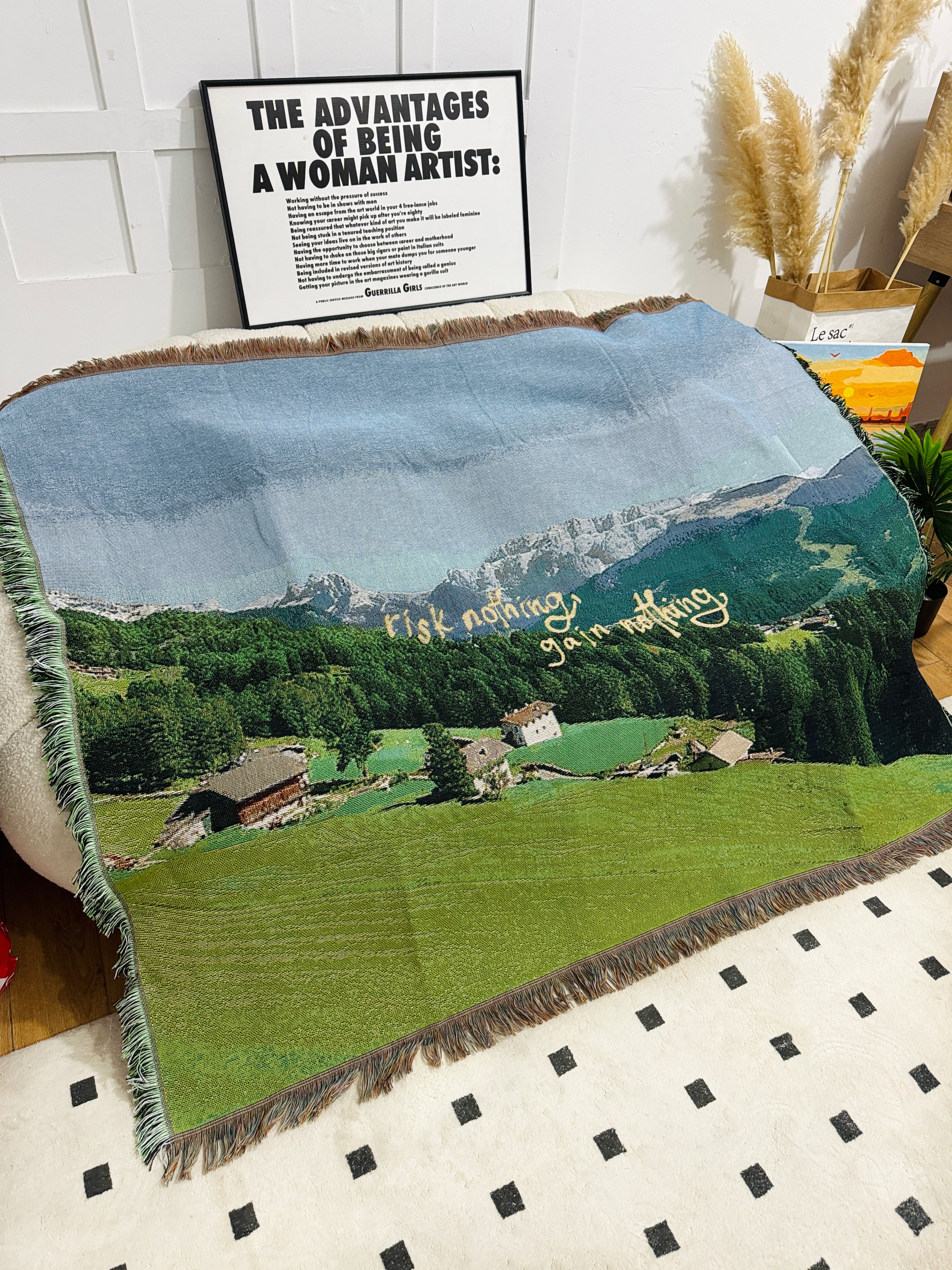 自然原野风景沙发毯子氛围感装饰挂毯单双人沙发盖巾盖毯挂画壁毯,居家布艺,挂毯/壁毯,淘宝优惠券,粉丝福利购,淘宝优惠卷