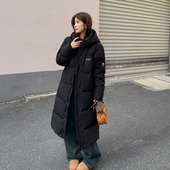 羽绒服女2025新款 韩版 加厚超长款 黑色长款 过膝白鸭绒冬季 情侣外套