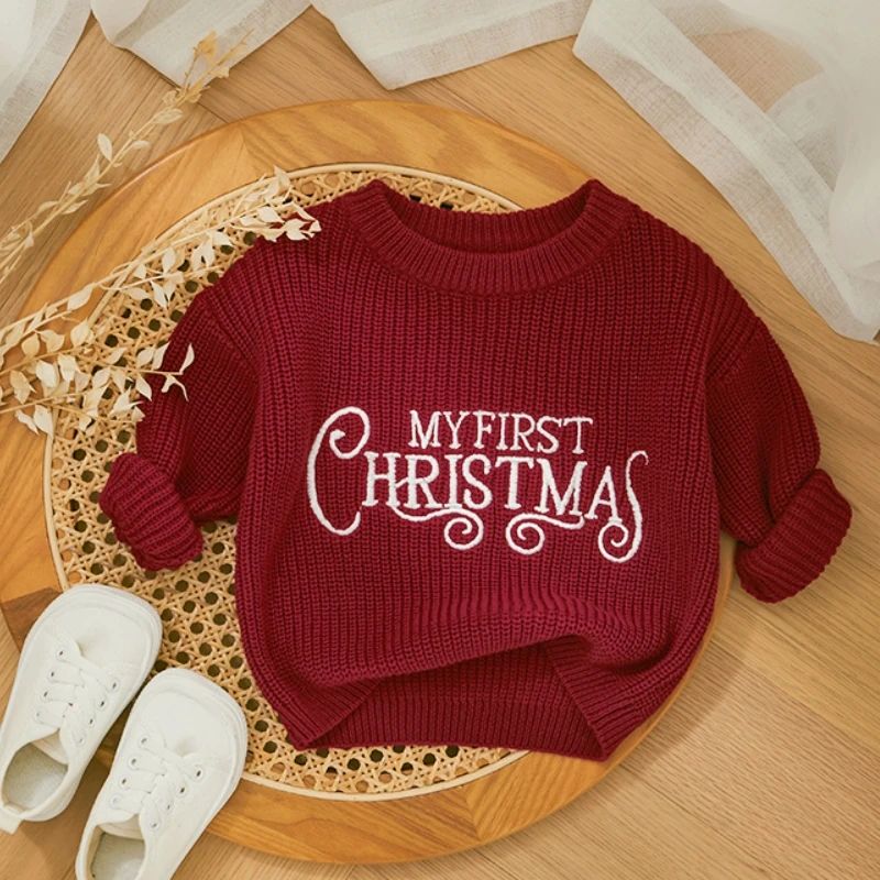 My First Christmas Baby Girls Clothes Newborn Knitted Sweate