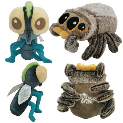 New Stuffed Soft Animals Plushies Spider Little fly Toy Blac