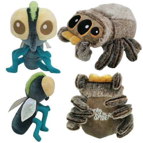 New Stuffed Soft Animals Plushies Spider Little fly Toy Blac