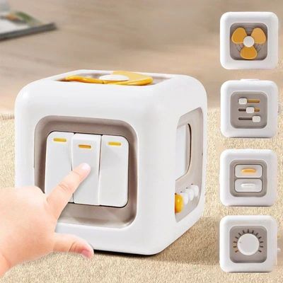 6 in 1 Montessori Cube Toys Sensory Busy Board Baby Practice