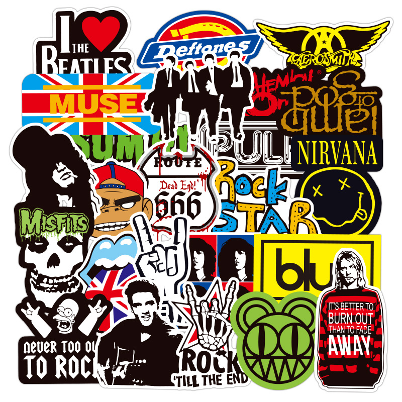 100pcs Rock Music Band Graffiti Sticker Waproof Removable