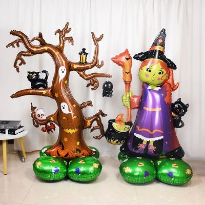 Giant Stand Halloween Foil Balloons Pumpkin Witch Ghost Infl