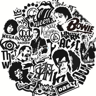 50 PCS Rock Sticker Music Retro Band Graffiti JDM Stickers