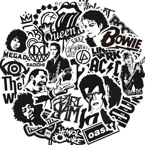 50 PCS Rock Sticker Music Retro Band Graffiti JDM Stickers