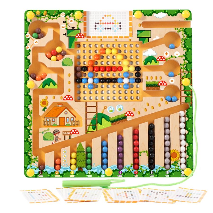 Magnetic Sorting Games Montessori Puzzle Toys Maze Board Lea