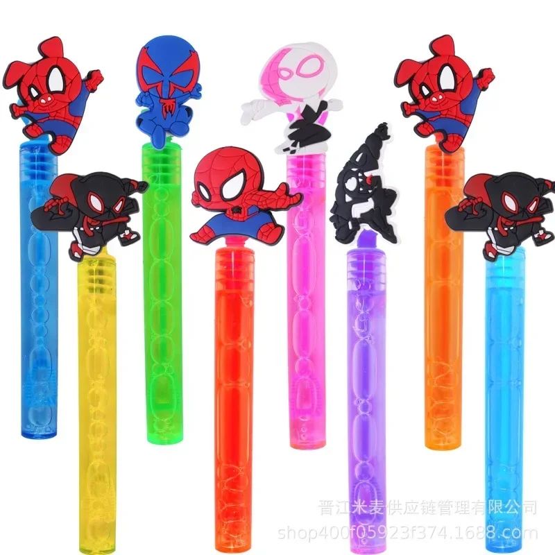 6pcs Cute Spider Man Bubble Stick Cartoon Portable Bubble St