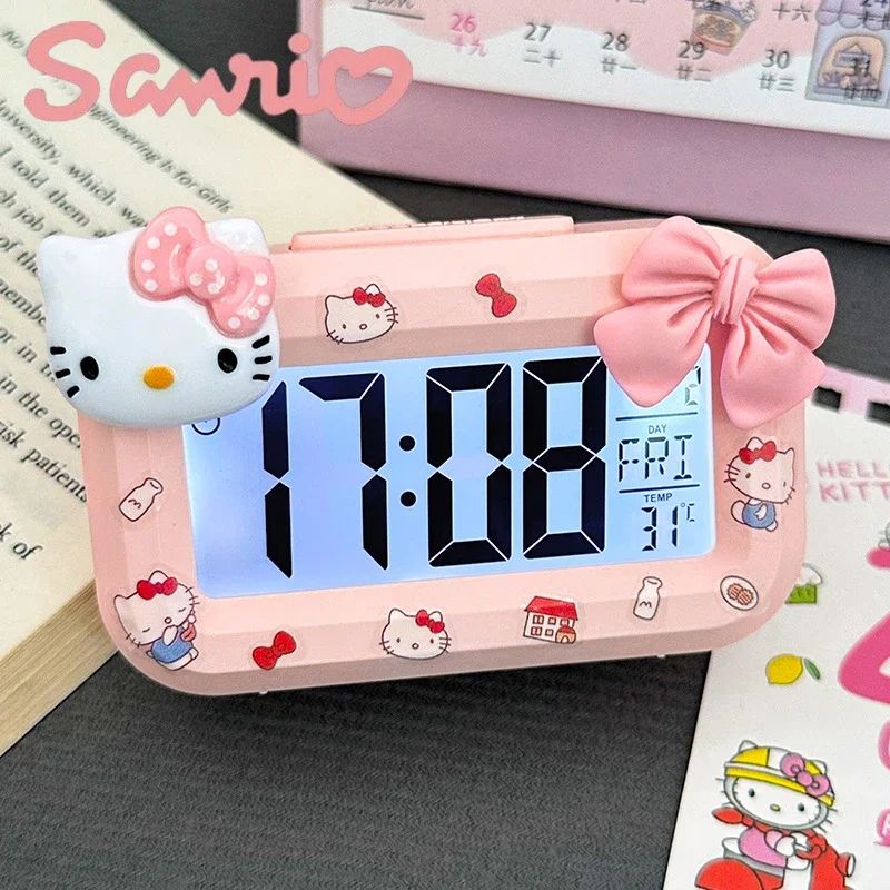 Hello Kitty Alarm Cute Kitty Cat Noctilucent Alarms Clocks C