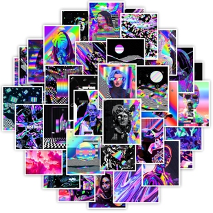 50PCS Dreamy Cool Stickers Aesthetic DIY Decorative Laptop P