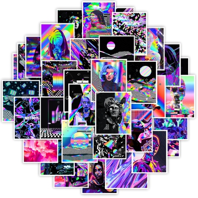 50PCS Dreamy Cool Stickers Aesthetic DIY Decorative Laptop P