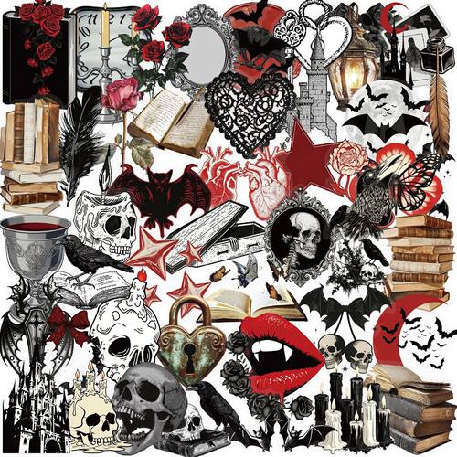 50 Pcs Gothic Horror Theme Stickers Pack Decorate Phone Skat