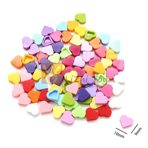 50pcs MOC Tile Round 1x1 Heart Building Block Brick Parts Co