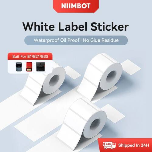 NIIMBOT B21/B1/B3S White Thermal Label Sticker Paper Printab