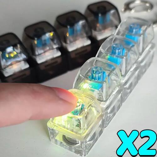2PC Mechanical Keyboard Toy Light Up, Loud Fidget Keyboard C