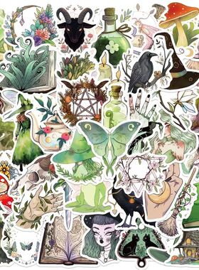 10/30/50PCS Kawaii Forest Witch Decoration Scrapbooking PVC