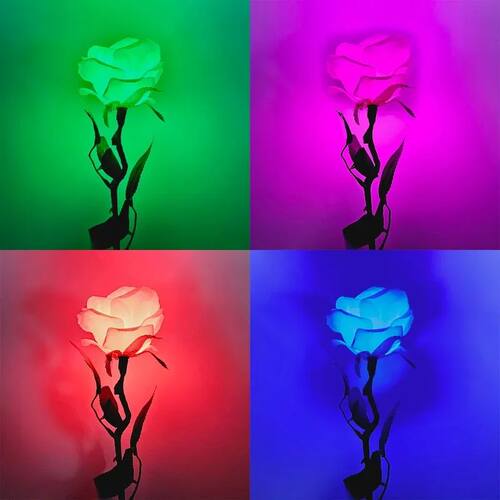 Seven-Color Light Rose Stage Magic Tricks Color Changing Flo