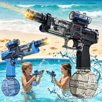Children Continuous Fire Electric Water Guns Flash Lights Au