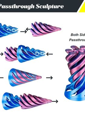 3D Printed Spiral Cone Toy Fidget Toy Stress Relief Impossib