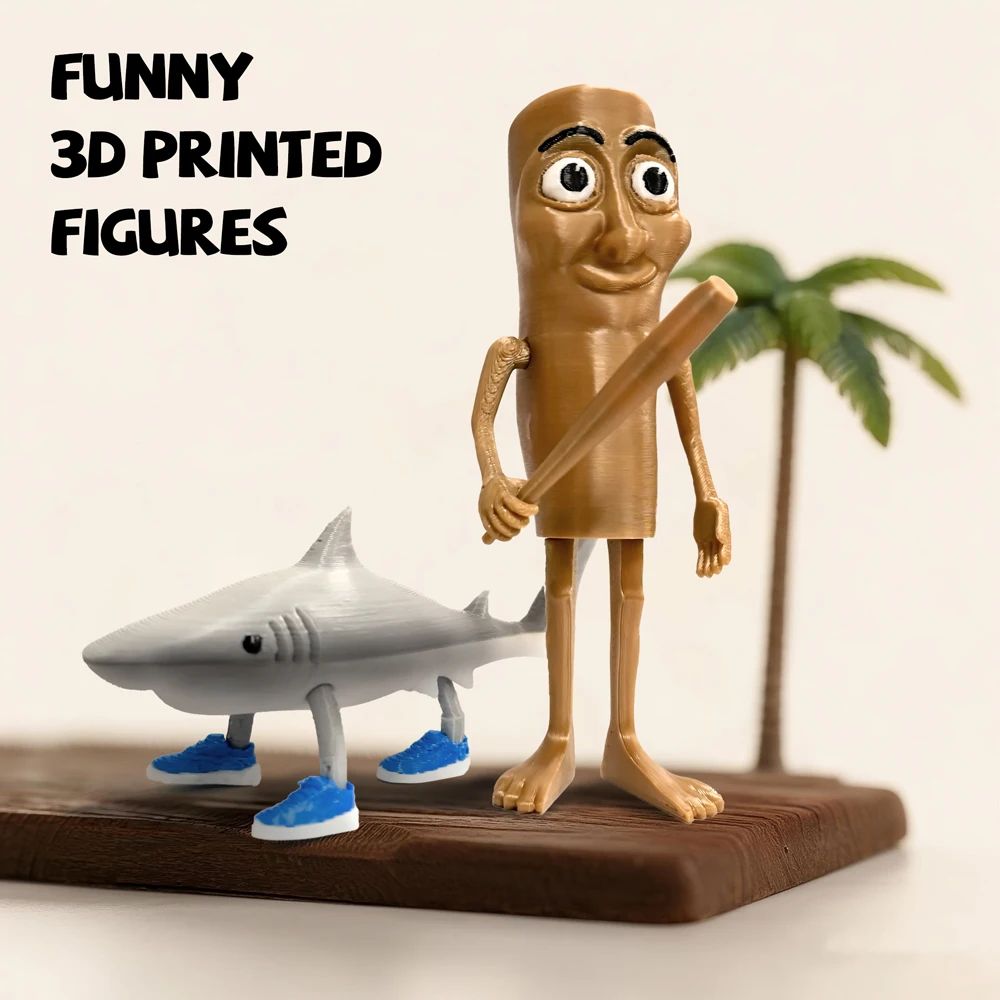 3D Printed Shark Figurine Tralalero Tralala Tun Tung Sahur T