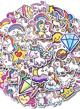 10/50pcs Cute Unicorns Animal Cartoon Graffiti Stickers Phon