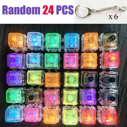 LED free assembly keyboard keychain Fidget toy crystal click