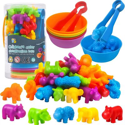 Montessori Animal Sorting Toy Animal Counting Color Sorting