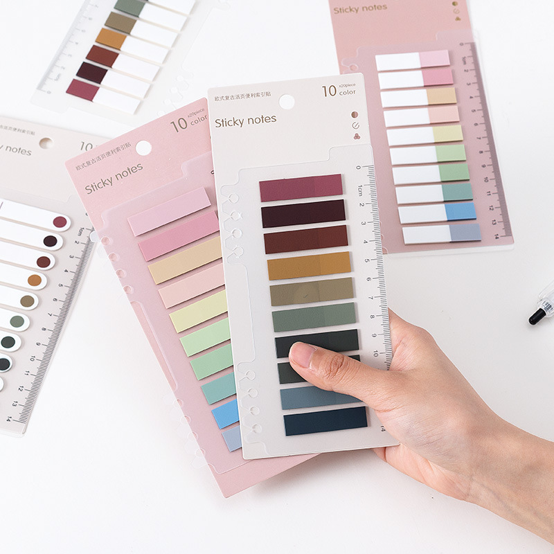 200 Sheets Morandi Index Tabs Bookmark Sticky Notes Notepad