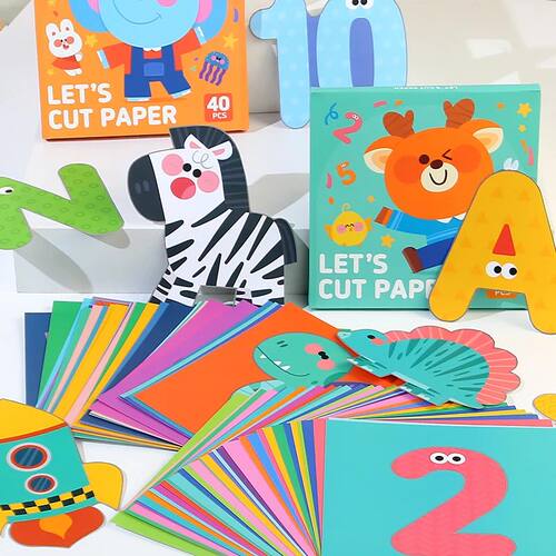 Children Craft Toys Cartoon Animal Origami Paper Cutting Boo