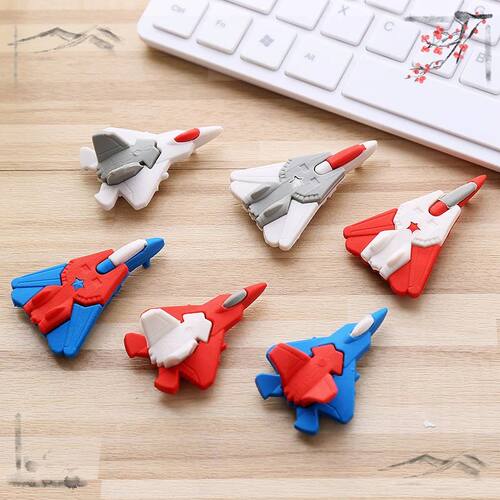 4 Pcs Aircraft Eraser Cartoon Student Learning Supplies Smal