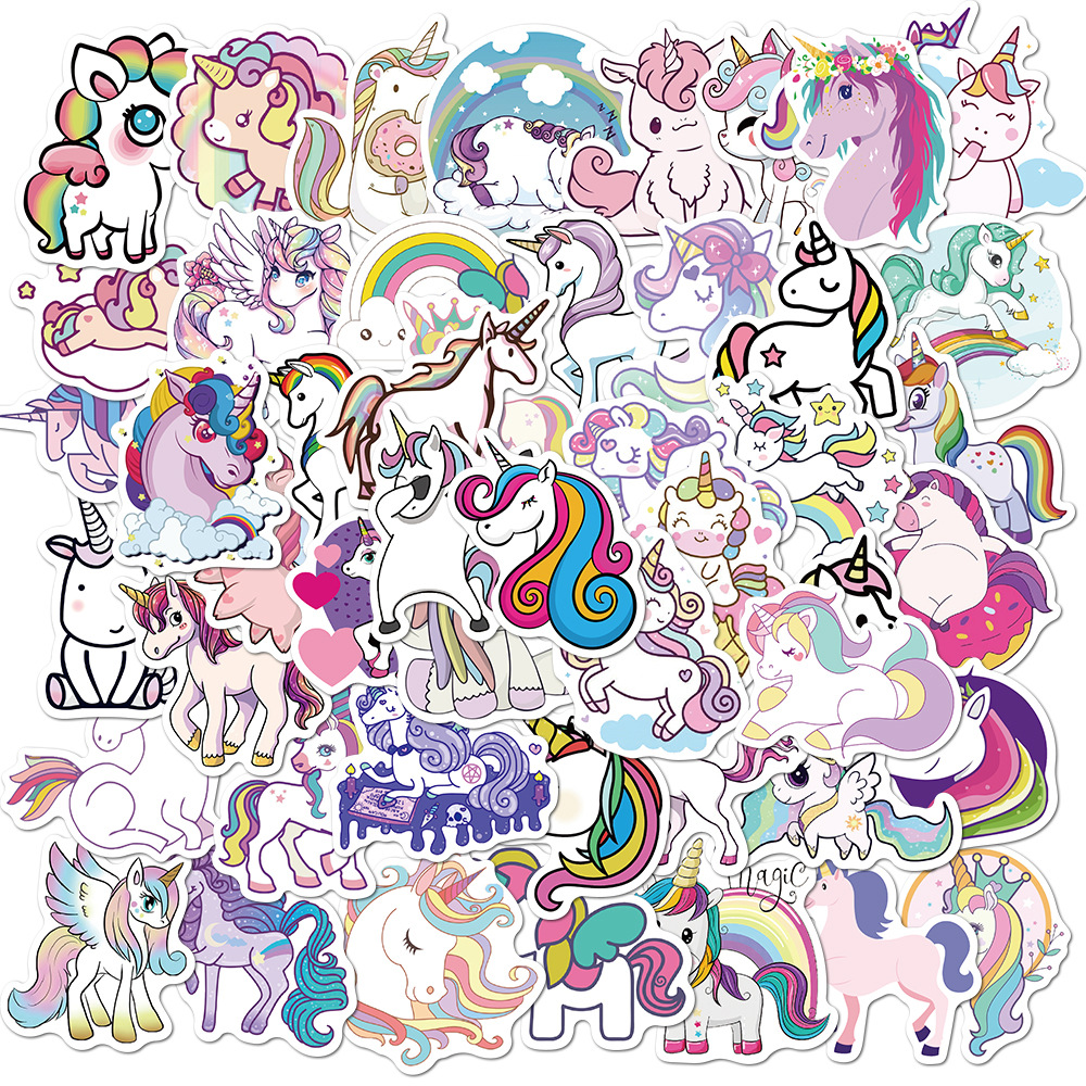 50pcs cartoon patn unicorn graffiti stickers luggage