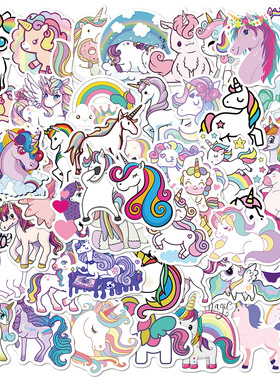 50pcs cartoon patn unicorn graffiti stickers luggage
