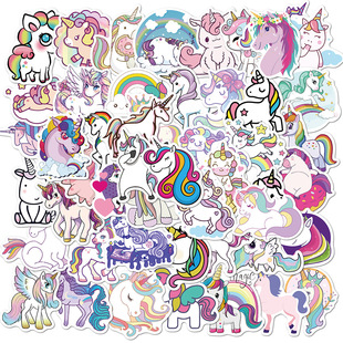 50pcs cartoon patn unicorn graffiti stickers luggage