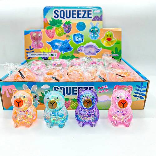 Cartoon Capybara Decompression Toy Soft Glitter Gummy Fidget