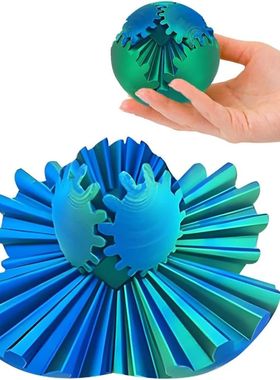 Gear Ball 3D Printed Fidget Toys Spin Ball or Cube Stress Re