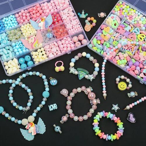 Diy Bracelet Making Kit Beads Necklace Manual Toys for Girls