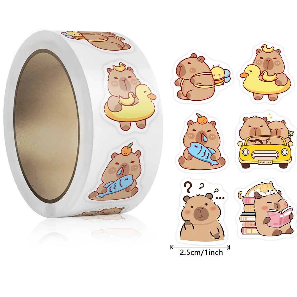 500PCS Cartoon Capybara Stickers Anime Decal Skateboard Lapt
