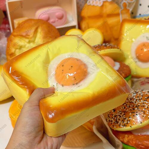 Big Fried Egg Toast Squishy Slow Rising Fried Egg Bread Squi