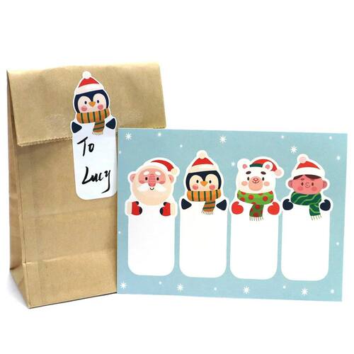 20-80Pcs  Pattern Cartoon Cute Merry Christmas Stickers 7*2.