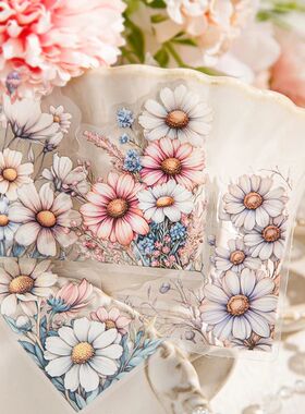 20 Pcs Flowers Corner Stickers PET sticker package DIY diary