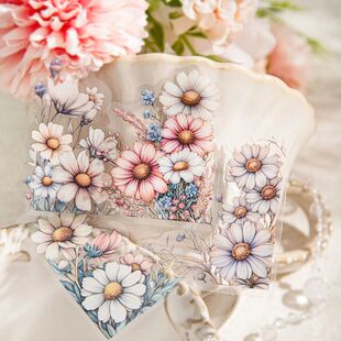 20 Pcs Flowers Corner Stickers PET sticker package DIY diary