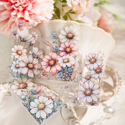 20 Pcs Flowers Corner Stickers PET sticker package DIY diary